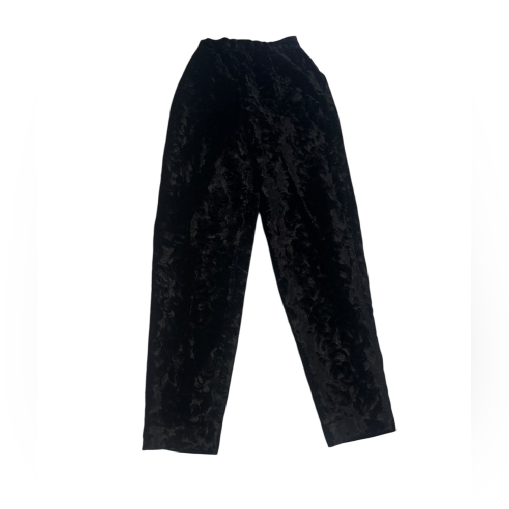 Christian Dior Separates Black Burnout Velvet Pants Size 4 Silk Lined - Picture 6 of 11
